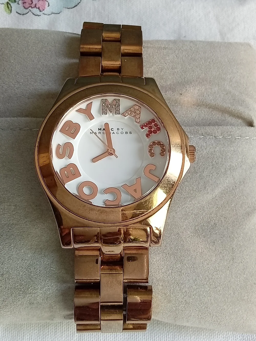 Marc by Marc Jacobs Henry Rose Gold Crystal Letter Dial Watch MBM3118